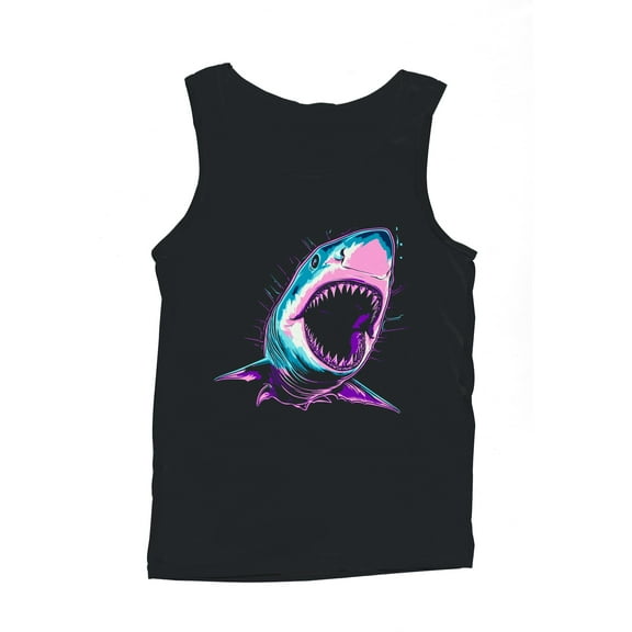 Neon Shark Art with Vibrant Colors Men's Tank Top
