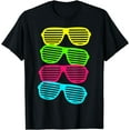 thumbnail image 1 of Neon Shutter Shades Cool Stack of Sunglasses Bright T-Shirt, 1 of 4
