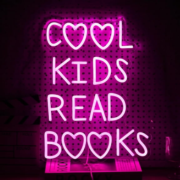 Neon Sign Dimmable Cool Neon Light for Wall Decor Read Books Light Up Sign for Classroom Reading Room Library Bookstore (16.3 * 12.4In)