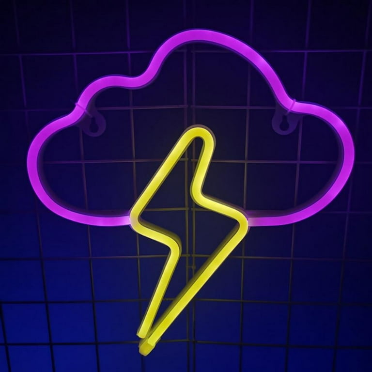 Neon Sign LED Cloud Lightning Neon Signs for Wall Decor Hanging Neon Light  Battery or USB Powered Light Up Neon Lights for Bedroom 
