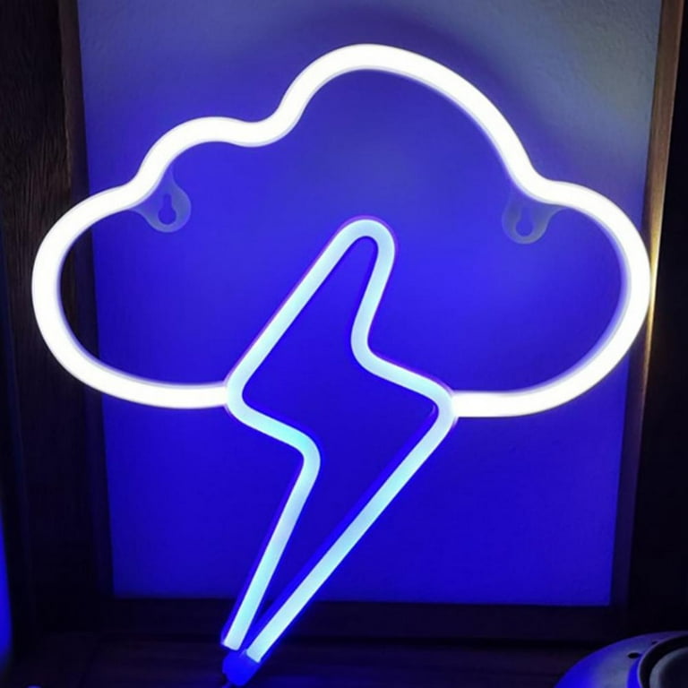 Neon Sign LED Cloud Lightning Neon Signs for Wall Decor Hanging Neon Light  Battery or USB Powered Light Up Neon Lights for Bedroom Aesthetic Kids Room  Living Room Bar Party Christmas Wedding 