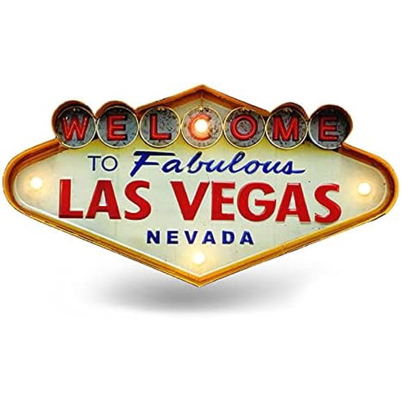Neon Sign, LED Metal Vintage Decoration Las Vegas Welcome Wall Light Sign Night Novelty Lighting for Kitchen Bar Game Room Arcade$$Tools & Hardware Other