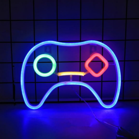 Neon Sign,LED Neon Signs for Bedroom Wall Decor,Neon Lights Signs Battery Operated or USB Powered Lamp Decorations for Home Decor Birthday Gift Game Controller