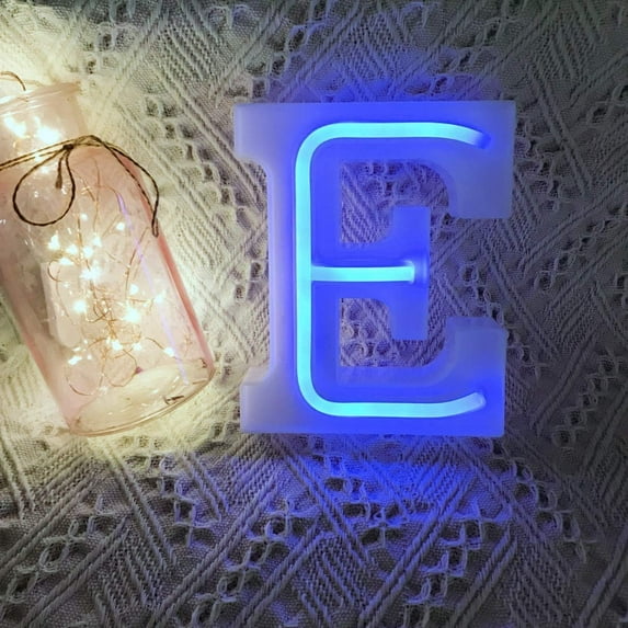 Neon Sign, Letter Neon Signs Neon Alphabet Light Light Up LED Letters Lights Light Up Marquee Letters Lights Battery USB Blue