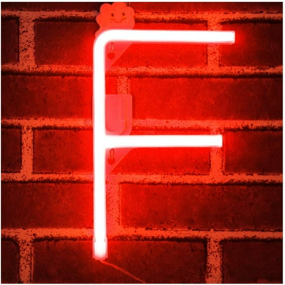 Neon Sign, Letter Neon Signs Neon Alphabet Light Light Up LED Letters Lights Light Up Marquee Letters Lights Battery USB Red