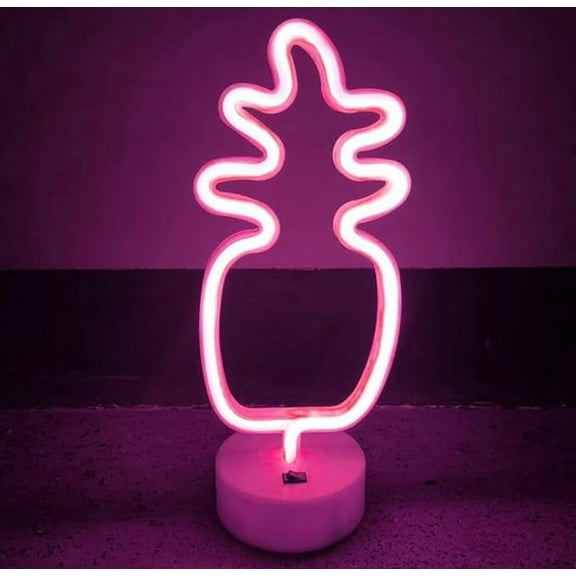 Neon Sign, Pineapple Neon Sign LED Neon Light Night Lamp USB Battery Powered Led (Blue)