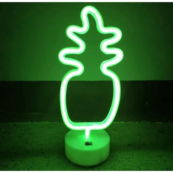 Neon Sign, Pineapple Neon Sign LED Neon Light Night Lamp USB Battery Powered Led (Blue)