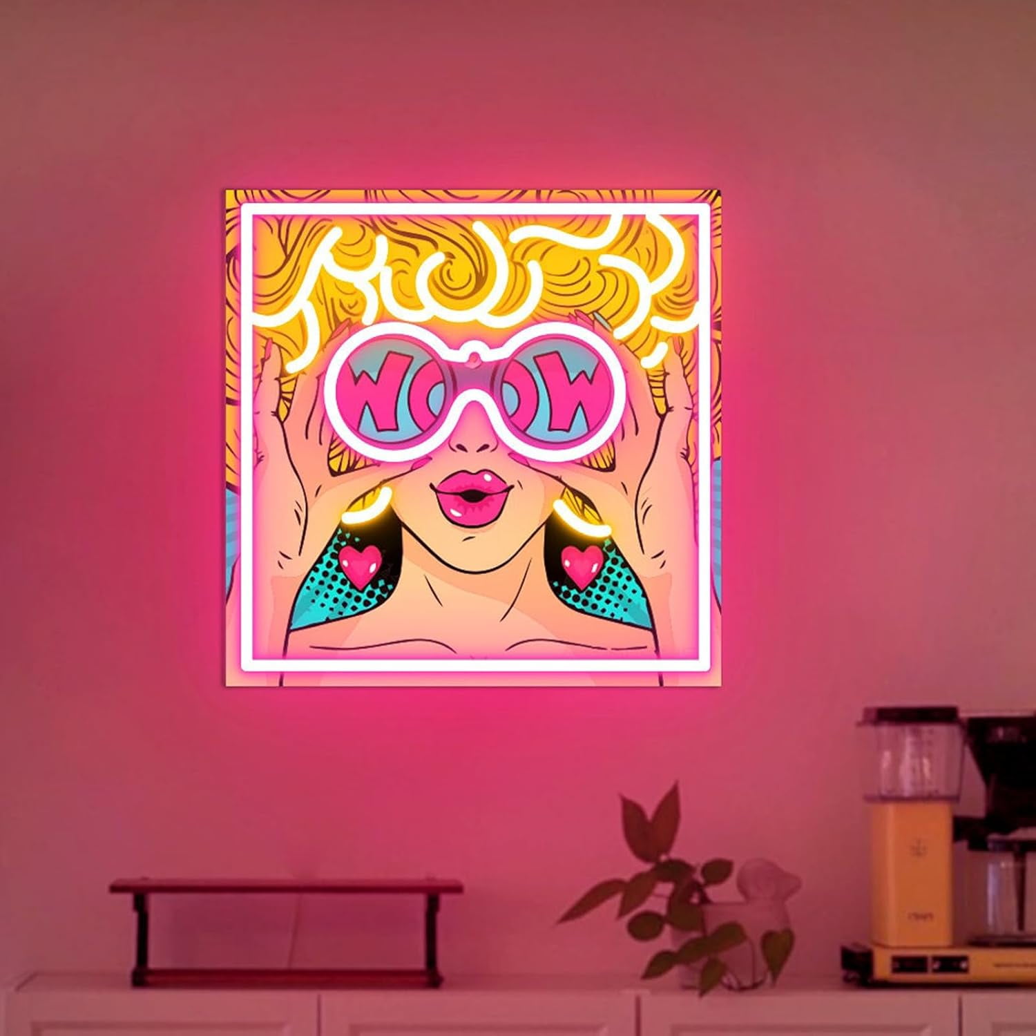 Neon Sign, Retro Woman Face Neon Lights, Anime Aesthetic Room ...