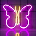 thumbnail image 1 of Neon Signs for Bedroom, Butterfly Neon Signs LED Lights USB or Battery Powered,Led Neon Light as Neon Wall Signs for Girls, Light up Sign for Christmas Party Wedding Kids Room (Pink+Yellow), 1 of 5