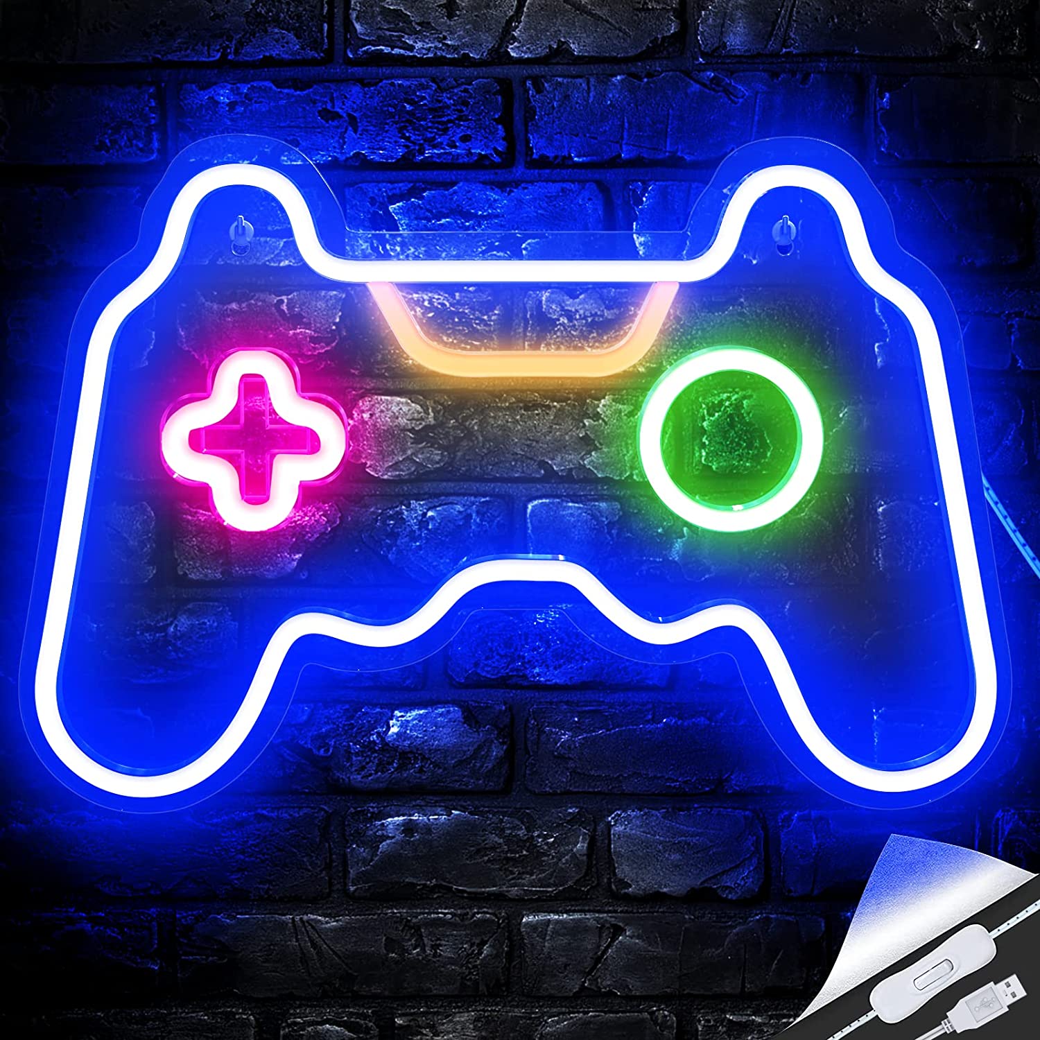 Neon Signs for Bedroom Wall Decor LED Sign Light Game Neon Sign Gamepad ...