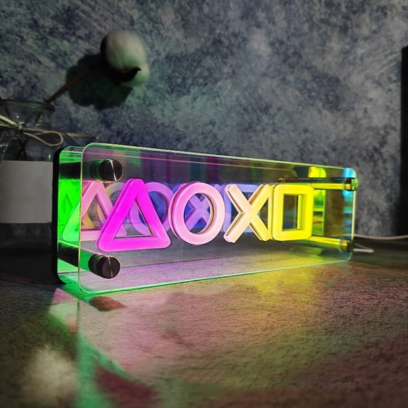 Neon Signs Lights LED Table Lamp Colorful Thousand Layer Mirror Atmosphere Light for E-Sport,Bedroom,Birthday,Decorate