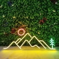 thumbnail image 1 of Neon Signs Mountains Neon Sign Custom Led Sign Sunset Personalized Neon Sign Light Games Room Lights Wall Decor Game Room Neon Signs for Bedroom Decor Size:50cm, 1 of 11