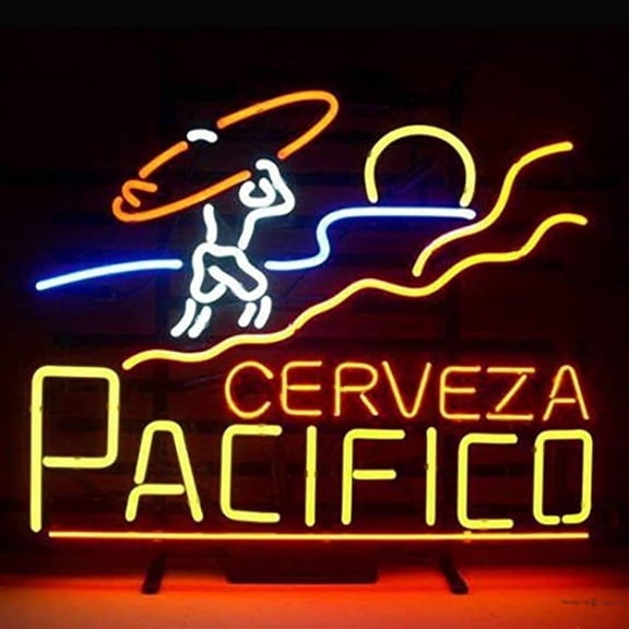 Neon Signs for Wall Decor 15x17inch Pacificos Clara Mexican Cerveza Sign (varioussizes) Beer Bar Pub Man Cave Handmade Led Lamp Light Neon Tubing 15x17inch