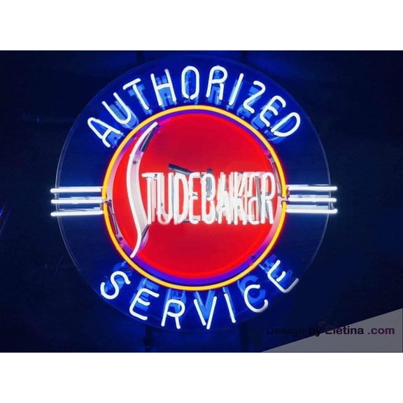 Neon Signs for Wall Decor 16x20inch Studebaker Authorized Service Sign Light Lamp Hd Vivid Printing Tech Beer Pub Bar Handmade Man Cave Hv03 Neon Led Tubing16x20inch