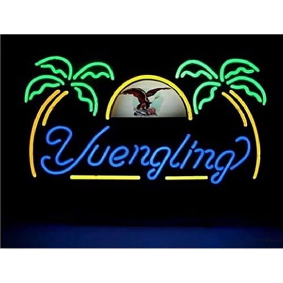 Neon Signs for Wall Decor 16x20inch Yuenglings Eagle Lager Palm Tree Sign (varioussizes) Beer Bar Pub Man Cave Handmade Led Lamp Light Neon Tubing16x20inch
