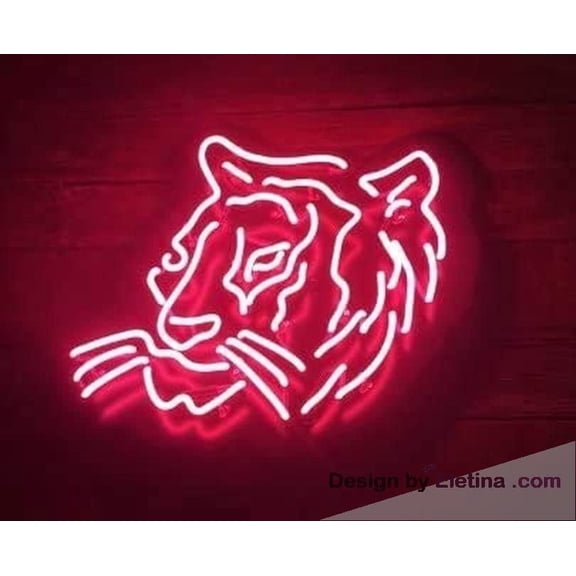 Neon Signs for Wall Decor Beer Bar New in Custom Teton Tiger Acrylic Panel Sign Handmade Artwork Beer Bar Pub Man Cave Business Led Lamp Light Ad Neon Tubing 15x17inch