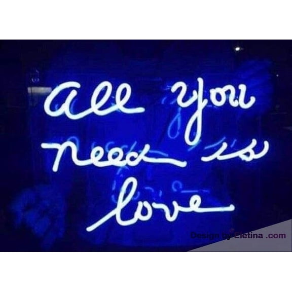 Neon Signs for Wall Decor Beer Bar Sense in All You Need Is Love Blue Sign Acrylic Handmade Man Cave Beer Pub Bar Lamp Light Wb Neon Led Tubing16x20inch