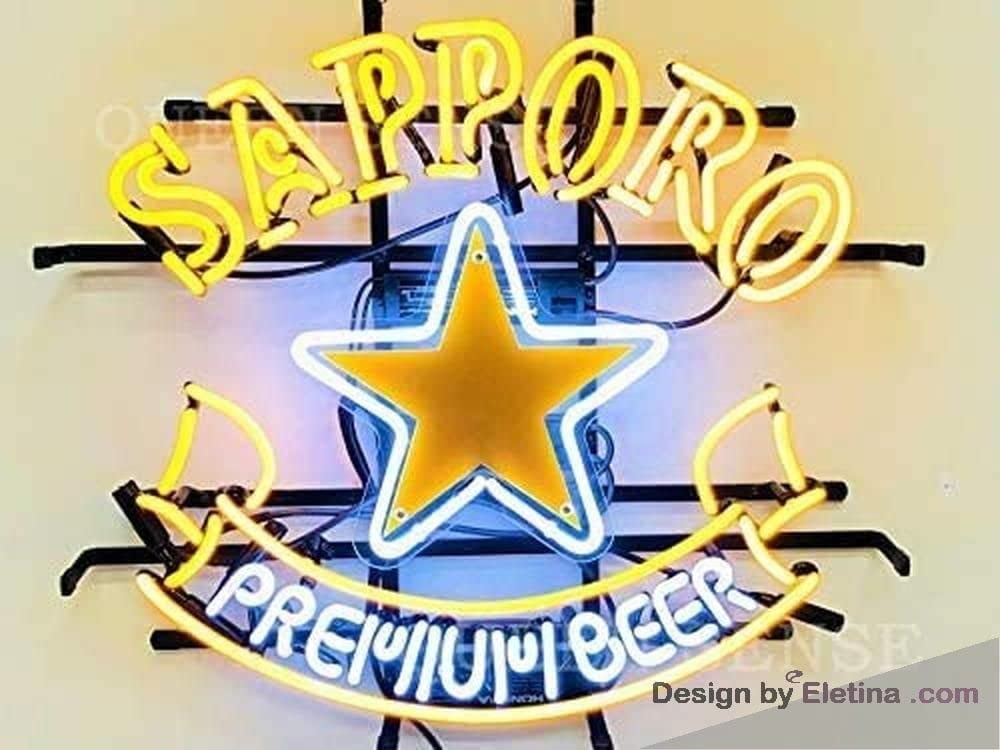 Neon Signs for Wall Decor Beer Bar inin Sapporo Premium Sign Light
