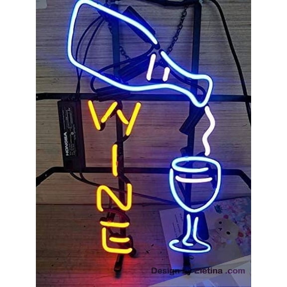Neon Signs for Wall Decor Beer Bar inin Wine Bottle Bar Open Sign (varioussizes) Beer Bar Pub Man Cave Handmade Led Lamp Light Db Neon Tubing16x20inch
