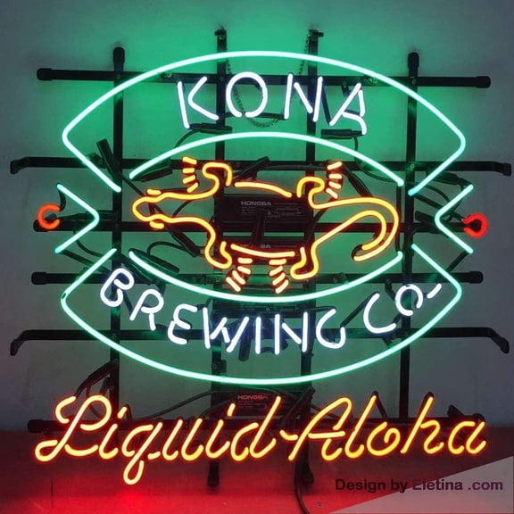 Neon Signs for Wall Decor Kona Brewing Co. Beer Handmade Real Tubes Sign Home Bar Pub Store Club Restaurant Man Cave Home Room 16x20inch Neon Led Tubing16x20inch