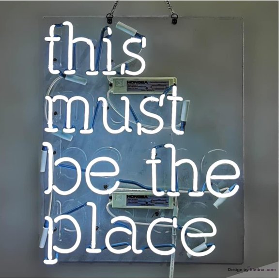 Neon Signs for Wall Decor This Must Be The Place Handmade Real Tubes Sign Home Bar Pub Club Man Cave Restaurant Store Party Bedroom 16x20inch Inch Neon Led Tubing16x20inch