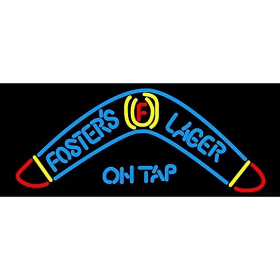 Neon Signs for Wall Decor New 16x20inch Fosters Lager Boomerang On Tap Sign (multiple Man Cave Sports Bar Pub Beer Lights Lamp Led Light Neon Tubing16x20inch