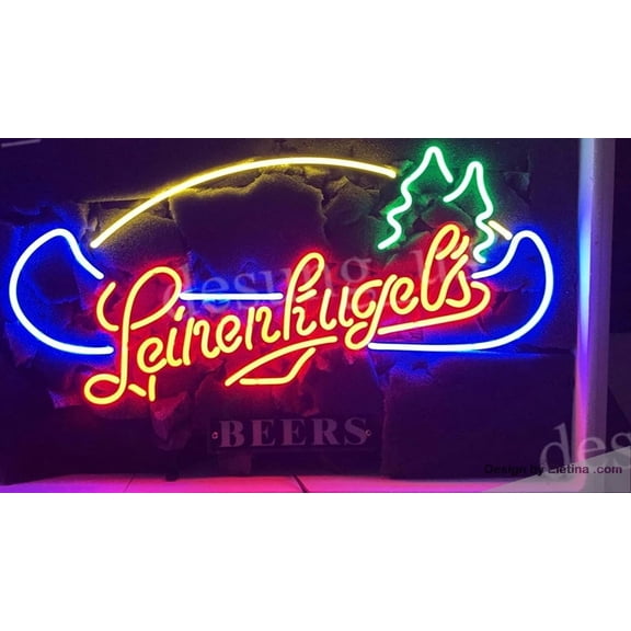 Neon Signs for Wall Decor New 16x20inch Leinenkugel's Wisconsin Beer Ale Sign Man Cave Sports Bar Pub Beer Lights Lamp Led Light Dx201 Neon Tubing16x20inch