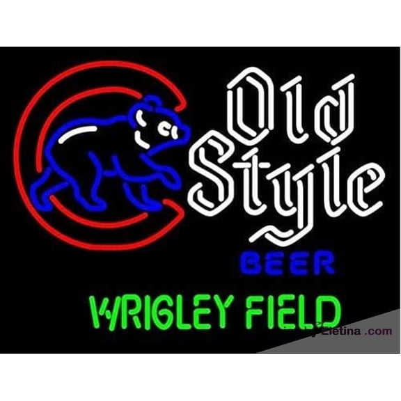 Neon Signs for Wall Decor Old Style Walking Cubby Wrigley Field Version Handcrafted Real Led Light Sign Home Beer Bar Pub Sign Inches.the Super Bright! Neon Tubing 15x17inch