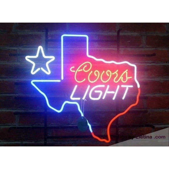 Neon Signs for Wall Decor 15x17inch Coor Light Lone Star's Texas Sign Light Man Cave Bar Pub Beer Gift Lamp A117cllst Neon Led Tubing 15x17inch