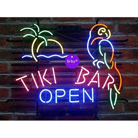 Neon Signs for Wall Decor 15x17inch Tiki Bar Open Parrot Handmade Real Led Sign (multiplesizes) Beer Bar Light Handicraft Neon Tubing 15x17inch