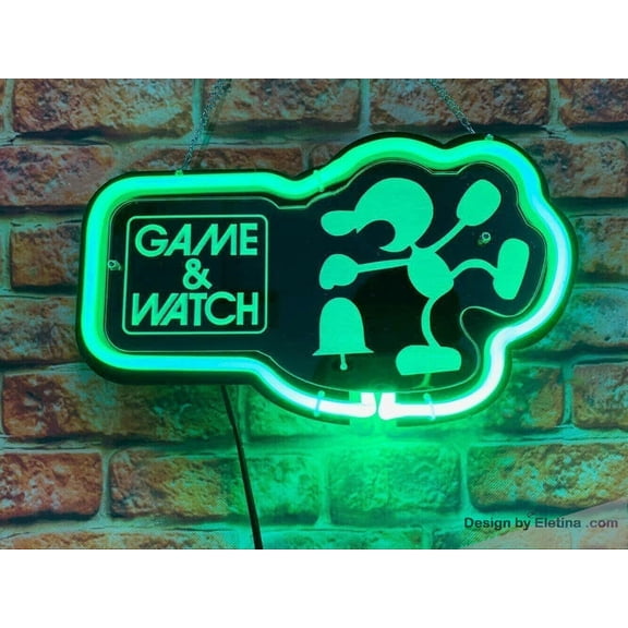 Neon Signs for Wall Decor 16x20 Game And Watch Nintendos 3d Carved With Dimmer Sign Acrylic Pub Bar Handmade Light Neon Led Tubing16x20inch