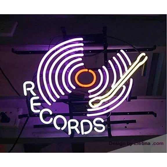 Neon Signs for Wall Decor 16x20 Records Recording Studio Sign Light Man Cave Bar Pub Beer Gift Lamp Neon Led Tubing16x20inch