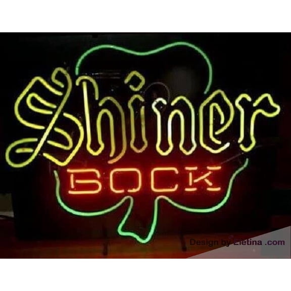 Neon Signs for Wall Decor 16x20 Shiner Bocks Clover Sign Light Man Cave Bar Pub Beer Gift Lamp Neon Led Tubing16x20inch