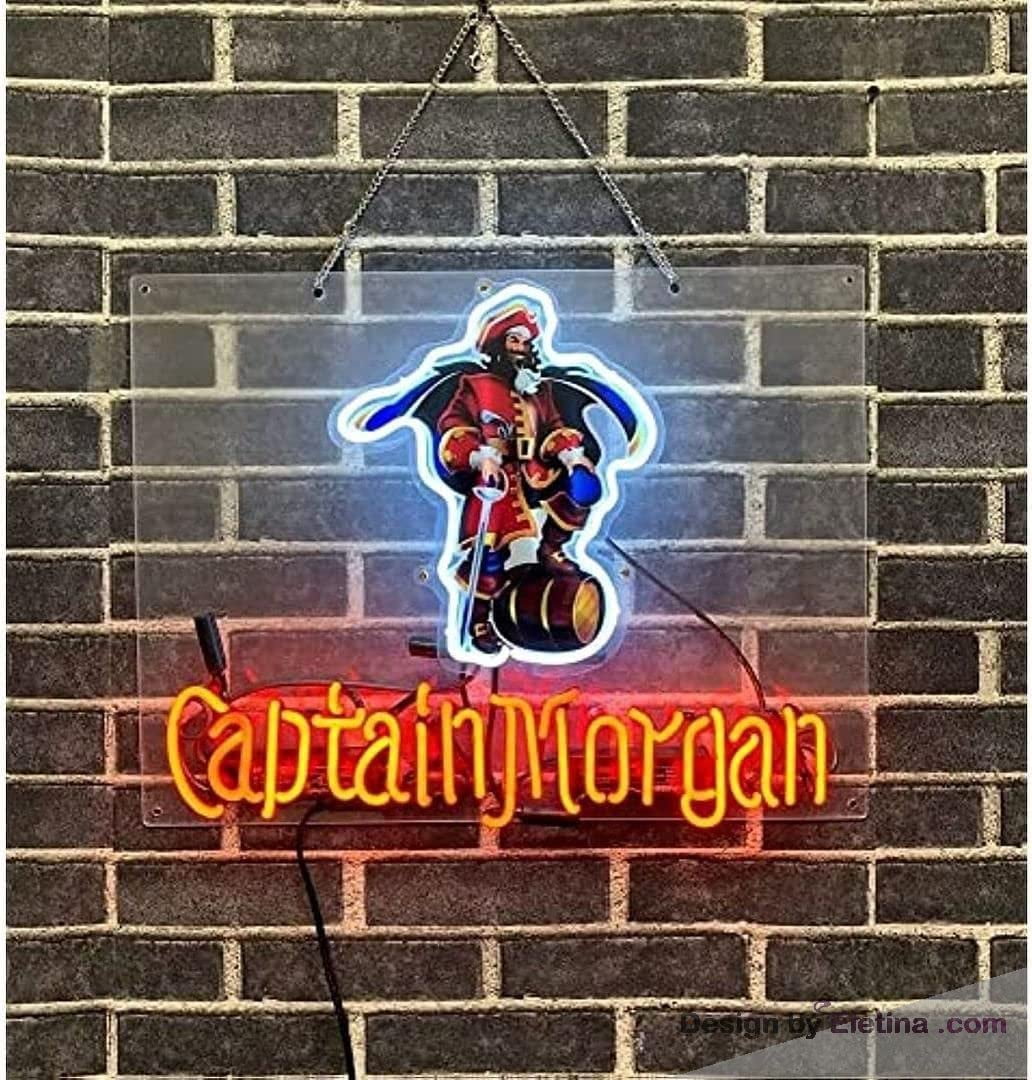Neon Signs for Wall Decor 16x20inch Captain Morgans Sign Acrylic Beer ...