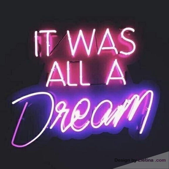 Neon Signs for Wall Decor 16x20inch It Was All A Dream Sign Light Ated Acrylic Panel Handmade Beer Bar Pub Man Cave Lamp Neon Led Tubing16x20inch