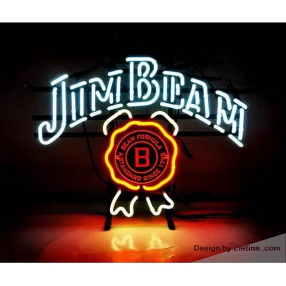 Neon Signs for Wall Decor 16x20inch Jim Beams Sign (varioussizes) Beer Bar Pub Man Cave Handmade Led Lamp Light Neon Tubing16x20inch