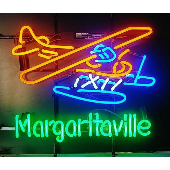 Neon Signs for Wall Decor 16x20inch Jimmy Margaritavilles Airplane Sign Acrylic Beer Pub Bar Handmade Light A120jbmoaa2 Neon Led Tubing16x20inch