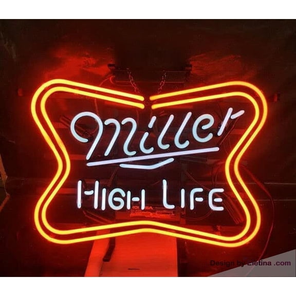 Neon Signs for Wall Decor 16x20inch Millers High Life Sign Light Man Cave Bar Pub Beer Gift Lamp A120mhllv2 Neon Led Tubing16x20inch