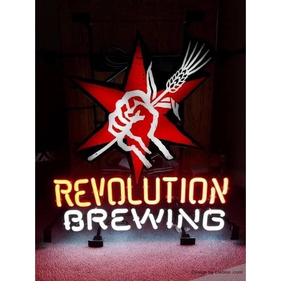 Neon Signs for Wall Decor 16x20inch Revolution Brewing Sign Light Man Cave Bar Pub Beer Gift Lamp A120revb Neon Led Tubing16x20inch