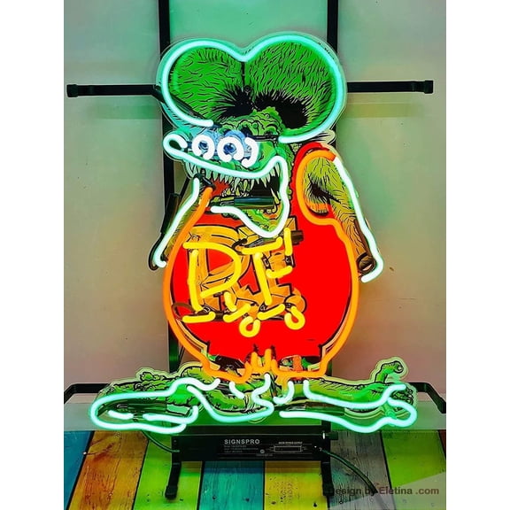 Neon Signs for Wall Decor 16x20inch Rf Rat Fink Sign Light Lamp Hd Vivid Printing Tech Beer Pub Bar Handmade Artwork Hv67 Neon Led Tubing16x20inch