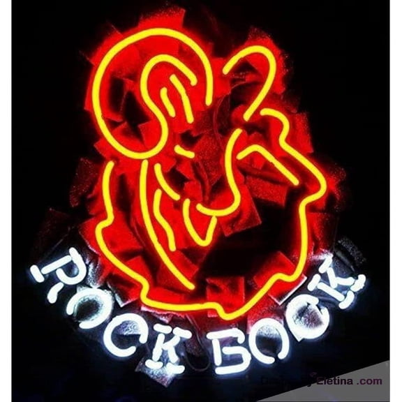 Neon Signs for Wall Decor 16x20inch Rock Bocks Beer Sign Light Man Cave Bar Pub Beer Gift Lamp Neon Led Tubing16x20inch
