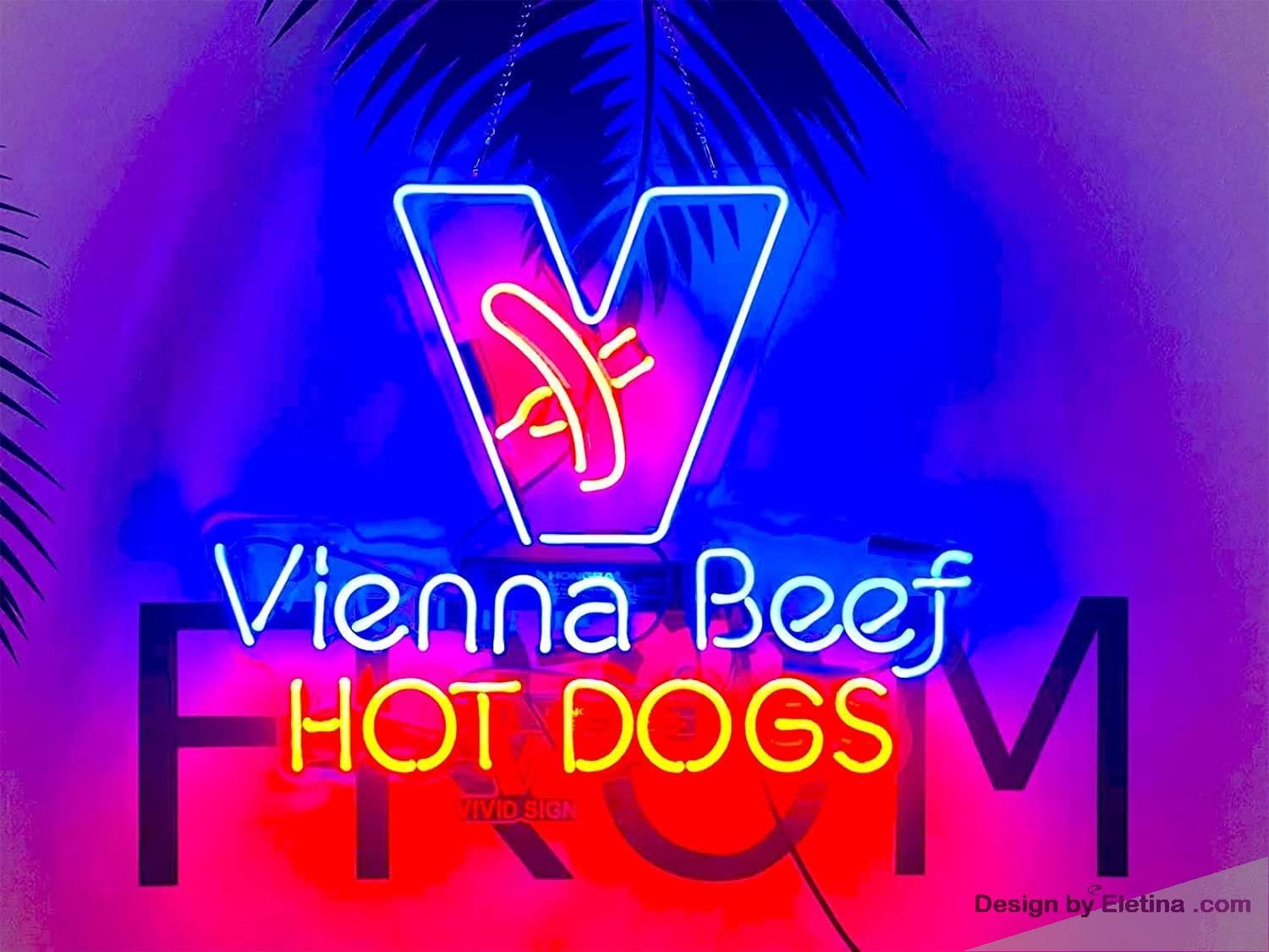 Neon Signs for Wall Decor 16x20inch Vienna Beef Hot Dogs Sign Acrylic ...