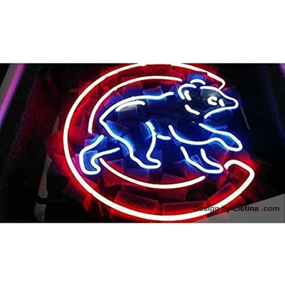 Neon Signs for Wall Decor 16x20inch Walking Cubs Sign Light Man Cave Bar Pub Beer Gift Lamp Neon Led Tubing16x20inch