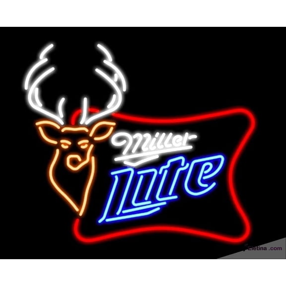 Neon Signs for Wall Decor 20 * 24 Millers Lite Deer High Life Sign Light Man Cave Bar Pub Beer Gift Lamp Neon Led Tubing 15x17inch