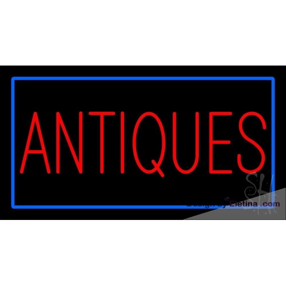 Neon Signs for Wall Decor Antiques Rectangle Blue Sign Neon Led Tubing16x20inch