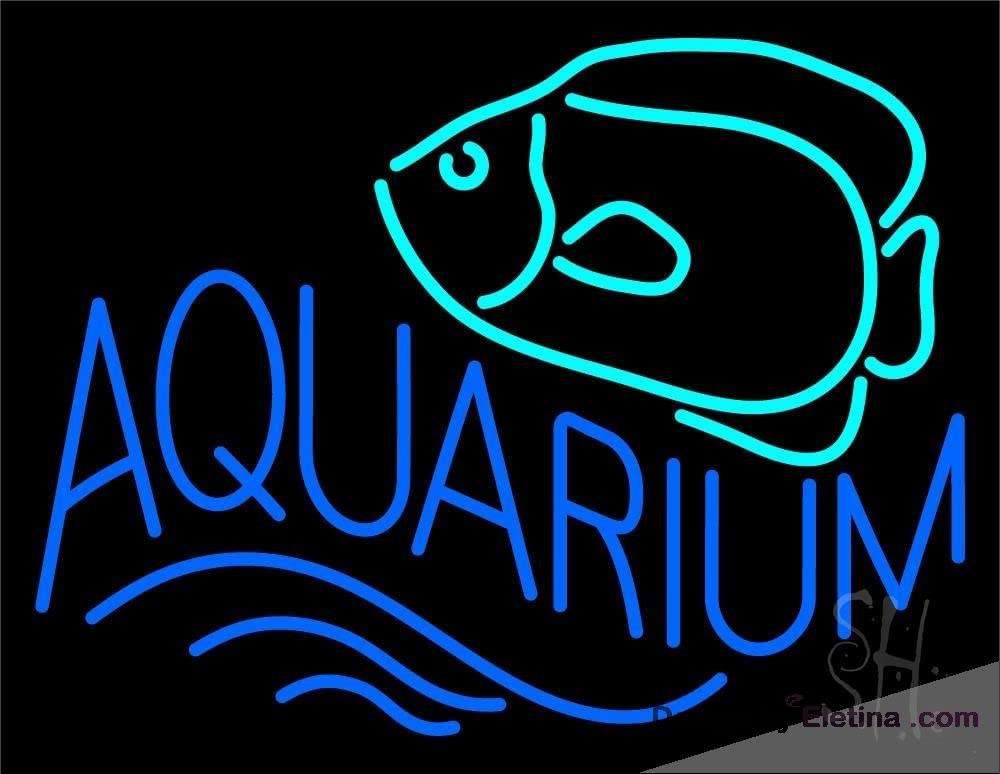 Neon Signs for Wall Decor Aquarium With Fish Logo Sign Neon Led ...