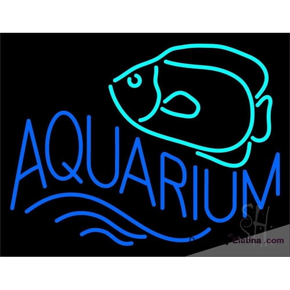 Neon Signs for Wall Decor Aquarium With Fish Logo Sign Neon Led Tubing16x20inch