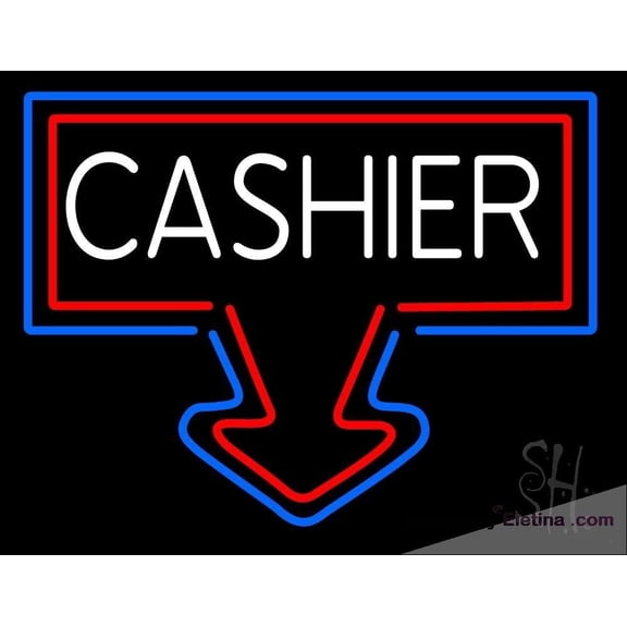 Neon Signs for Wall Decor Arrow Cashier Sign Neon Led Tubing 15x17inch