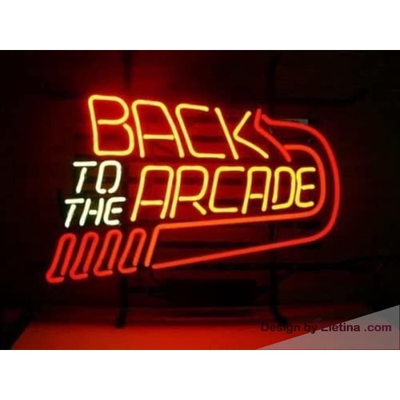 Neon Signs for Wall Decor Back To The Arcade Handmade Real Led Sign (multiplesizes) Beer Bar Light Handicraft U Neon Tubing 15x17inch
