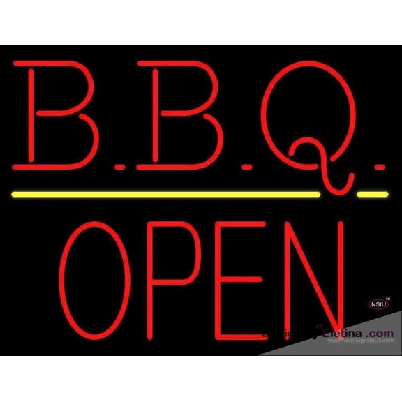 Neon Signs for Wall Decor Bbq - Block Open Handmade Art Sign Neon Led Tubing16x20inch